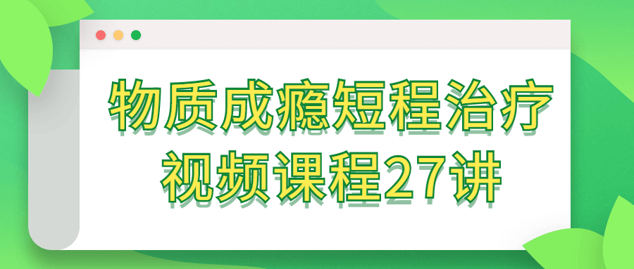 物质成瘾短程治疗视频课程27讲预览图01