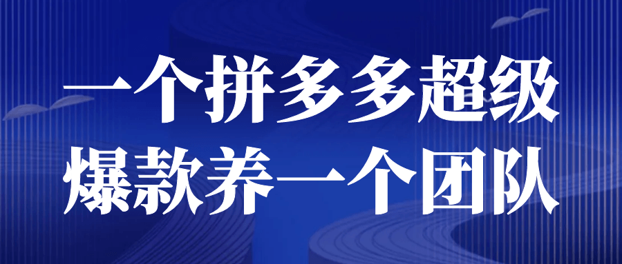 一个拼多多超级爆款养一个团队预览图01