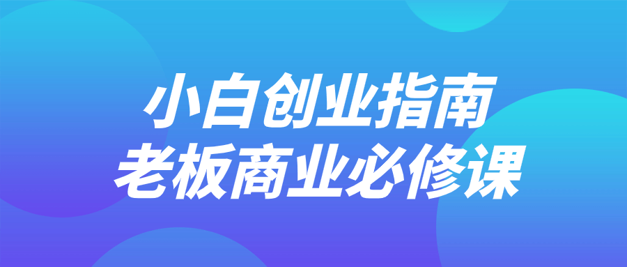 小白创业指南老板商业必修课预览图01